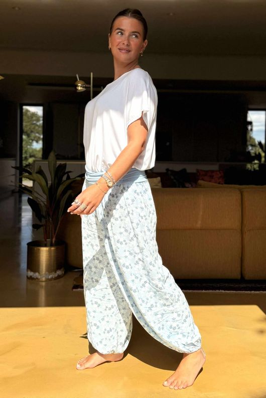 Made in Italy Harem Balloon Pant Peony Sky /27 = ~